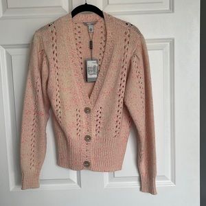 NWT Autumn Cashmere Hot Pink Speckled Cardigan | S
